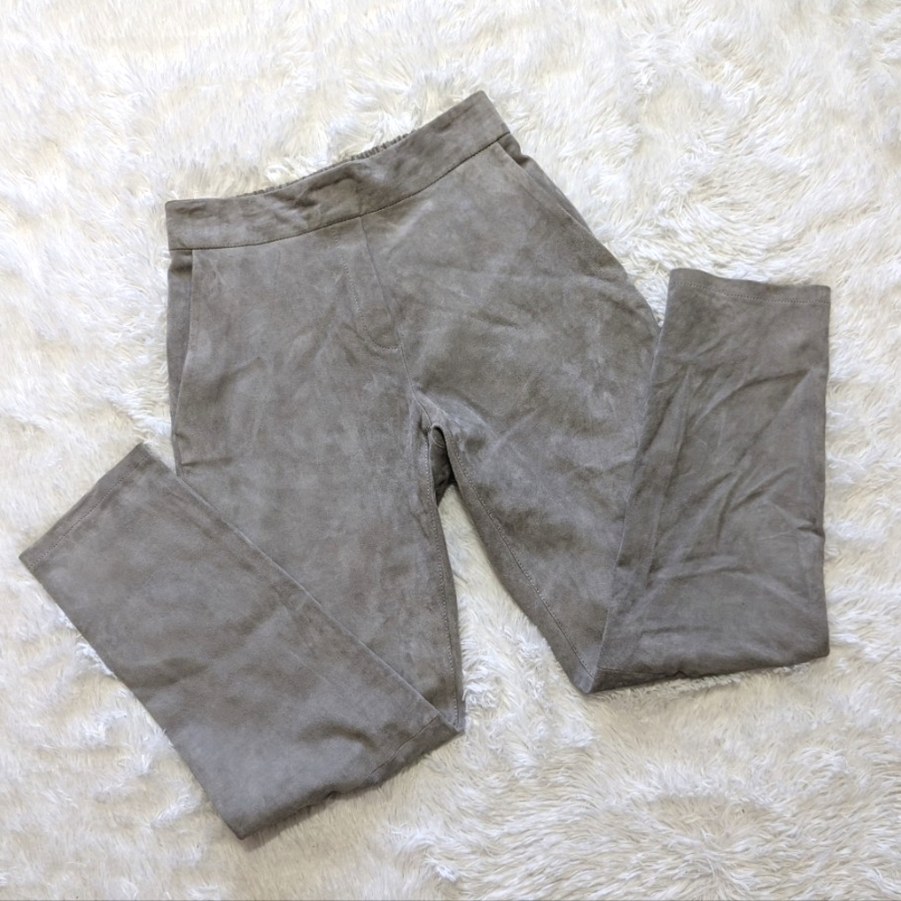 Zinga Lamb Leather Grey Suede Noah Boyfriend Pants Size 38/8